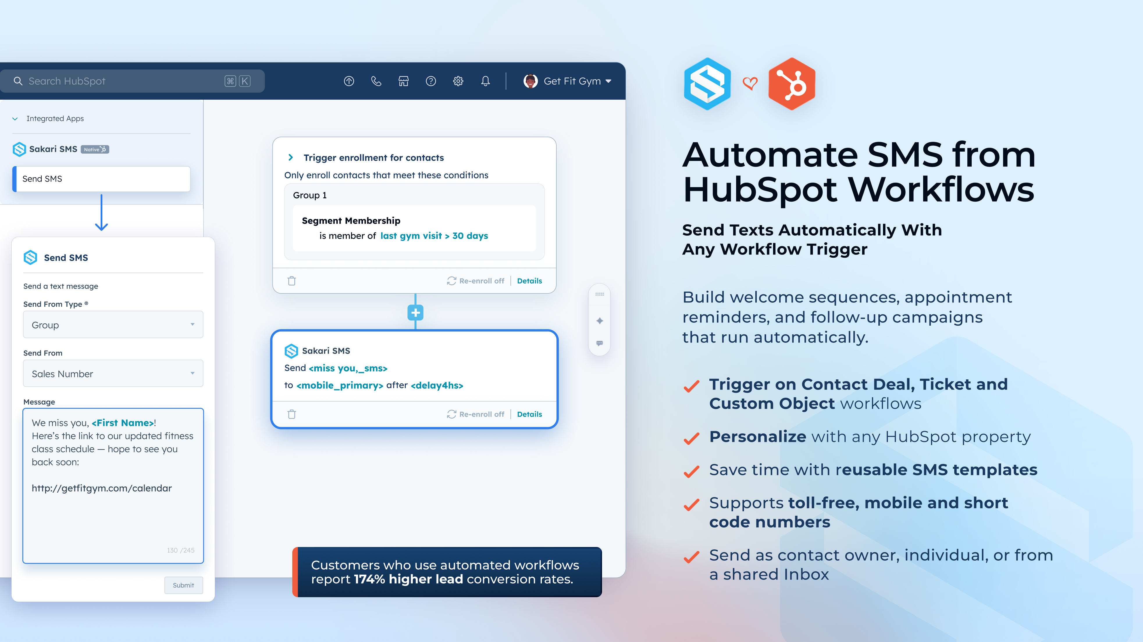 Automate SMS from HubSpot Workflows